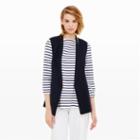 Club Monaco Color Blue Ammey Leather-trimmed Vest