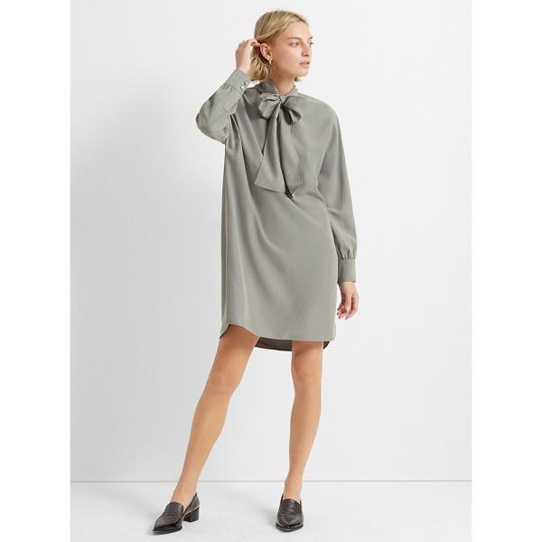 Club Monaco Dark Green Tie-neck Dress