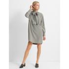 Club Monaco Dark Green Tie-neck Dress