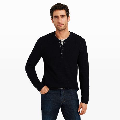 Club Monaco Color Blue Thermal Henley