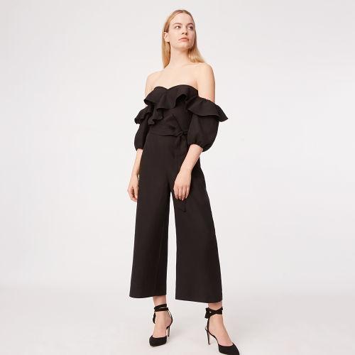 Club Monaco Color Black Rakita Linen Jumpsuit