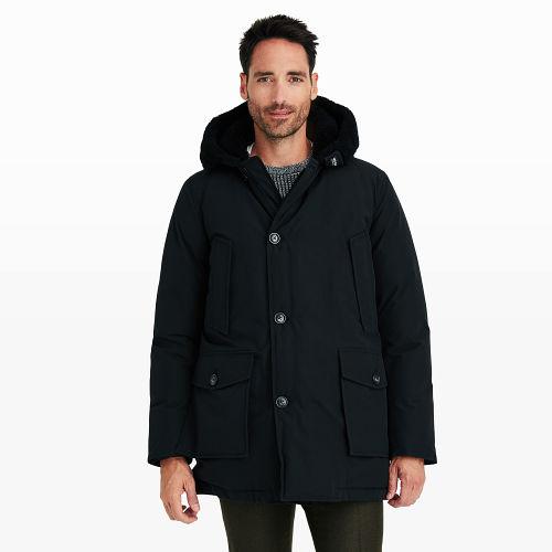 Club Monaco Color Black Woolrich Shearling Parka