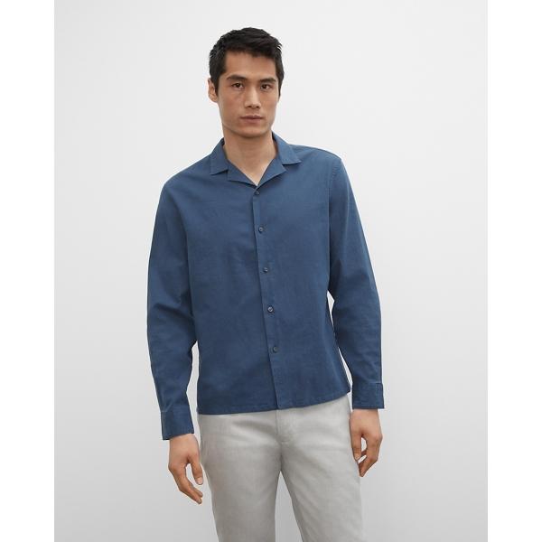Club Monaco Camp Collar Linen Blend Shirt