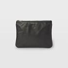 Club Monaco Black Cm Leather Logo Pouch