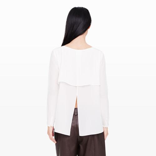 Club Monaco Color White Briley Split-back Shirt In Size M