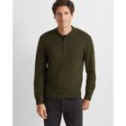 Club Monaco Dark Green Merino Quarter-zip Sweater