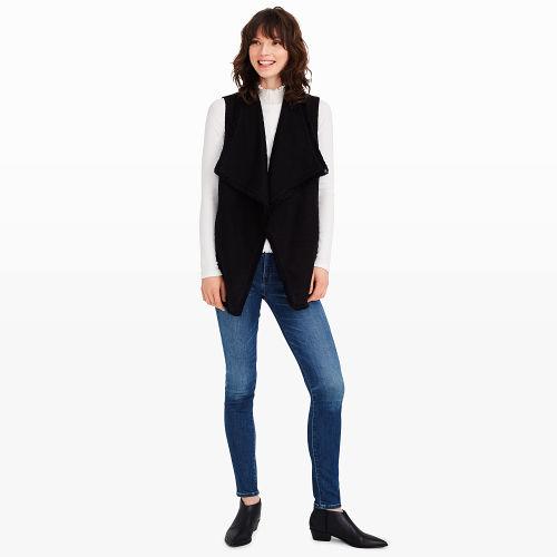 Club Monaco Color Black Ryeva Fringe Vest