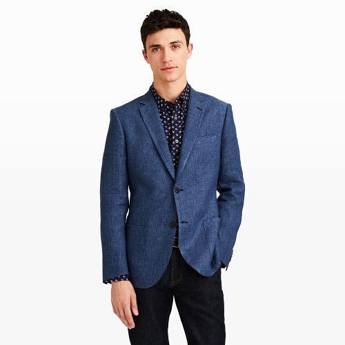 Club Monaco Color Blue Grant Casual Linen Blazer