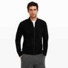 Club Monaco Color Black Ottoman Full Zip Sweatshirt