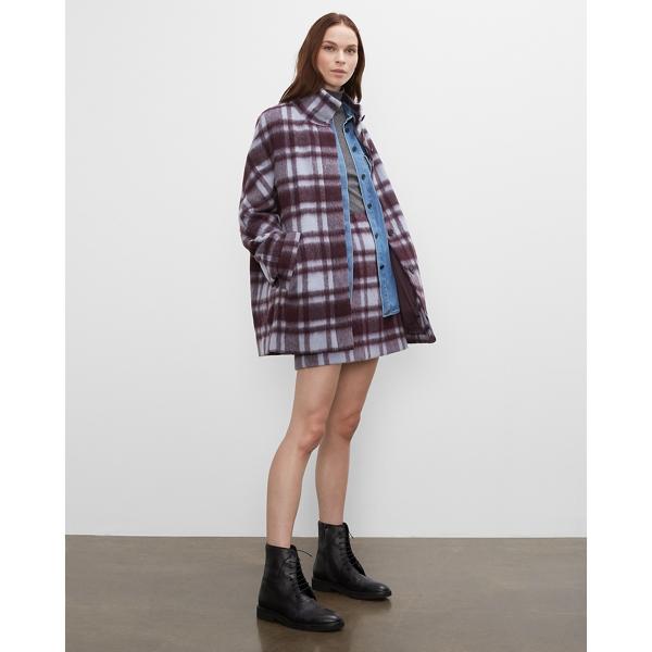 Club Monaco Plush Plaid Cocoon Coat