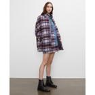 Club Monaco Plush Plaid Cocoon Coat