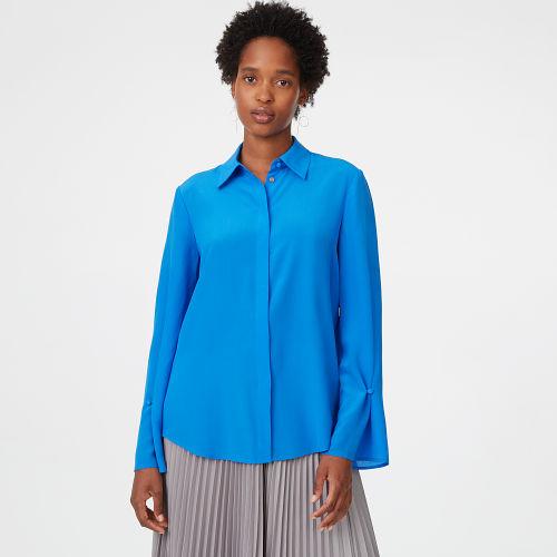 Club Monaco Color Blue Orchid Gaelinda Silk Shirt