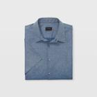 Club Monaco Color Blue Slim Short-sleeve Ombre Shirt