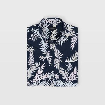 Club Monaco Color Blue Slim Bosque Floral Shirt