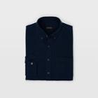Club Monaco Navy Multi Slim Double-faced Check Shirt