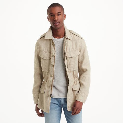 Club Monaco Color White Military Linen Jacket