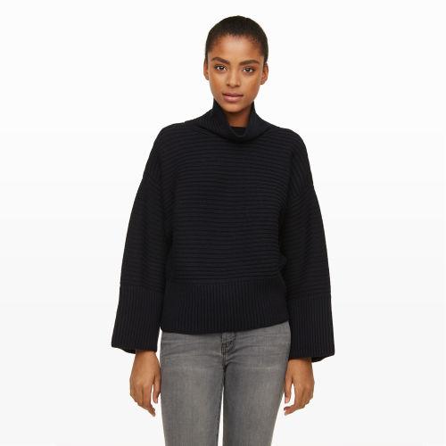 Ib Color Blue Justy Ribbed Turtleneck