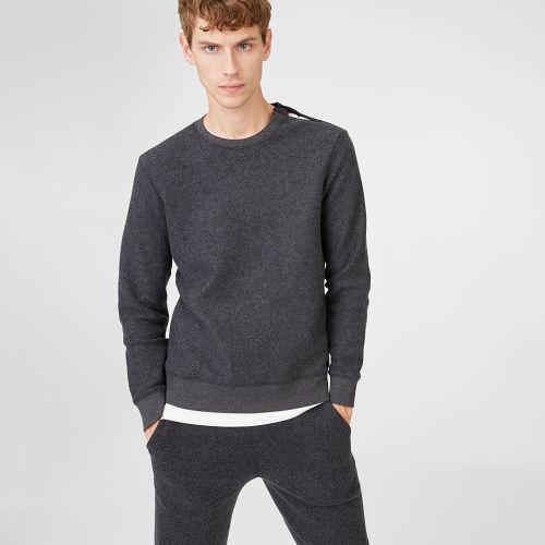 Club Monaco Color Grey Shoulder Zip Brush Crew