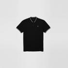 Club Monaco Color Black Tipped Band Collar Logo Polo