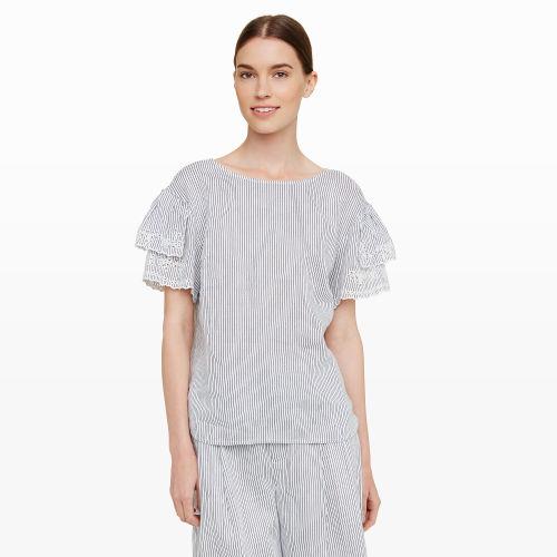 Club Monaco Color White Likiva Eyelet-sleeve Top