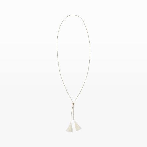 Club Monaco Color White Tassel Necklace
