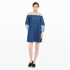 Club Monaco Color Blue Wynne Embroidered Indigo Dress
