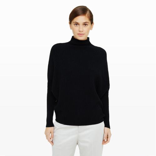 Ib Color Black Emma Ribbed Cashmere Sweater