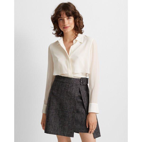 Club Monaco Black Wrap Mini Skirt
