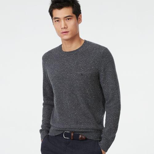 Club Monaco Color Grey Cashmere Donegal Pocket Crew