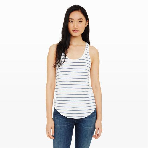 Club Monaco Color Chambray Stripe Marcy Tank Top