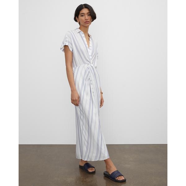 Club Monaco Striped Twist Front Maxi Dress