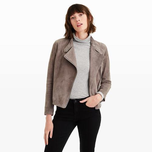 Club Monaco Color Grey Indina Suede Jacket