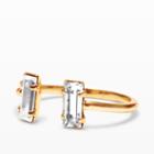 Club Monaco Color Gold Bing Bang Double Baguette Ring In Size 6