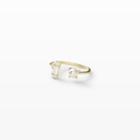 Club Monaco Color Gold Bing Bang Baguette Pearl Ring In Size 6
