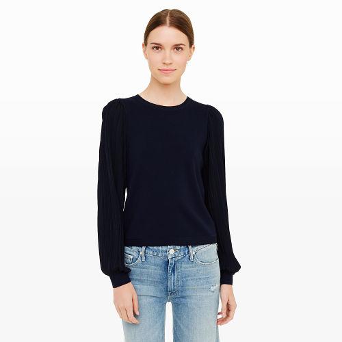 Club Monaco Color Blue Elizabella Pleated Sweater
