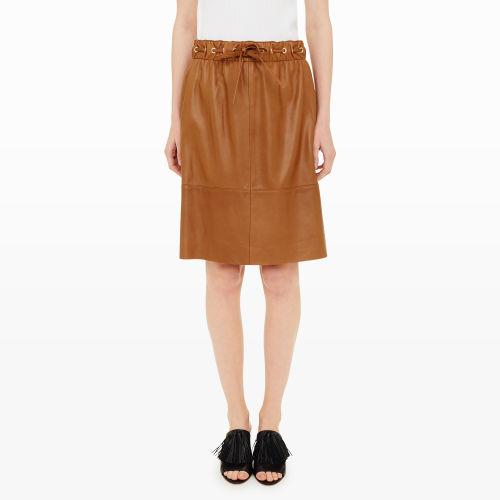 Club Monaco Collection Color Brown Adriel Leather Skirt