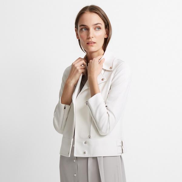 Club Monaco White Dalliah Moto Jacket