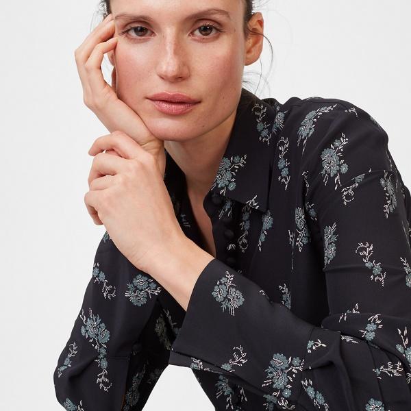 Club Monaco Black Helek Silk Shirt