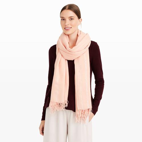 Club Monaco Color Pink Florem Lurex Stripe Scarf