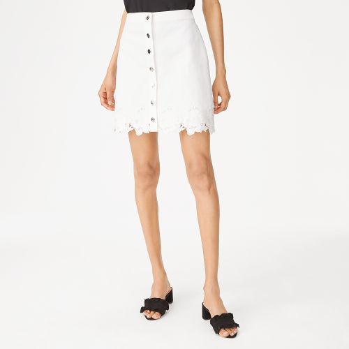 Club Monaco Color White Vidya Denim Skirt