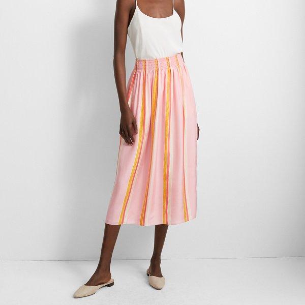 Club Monaco Pink Multi Irodessya Silk Skirt