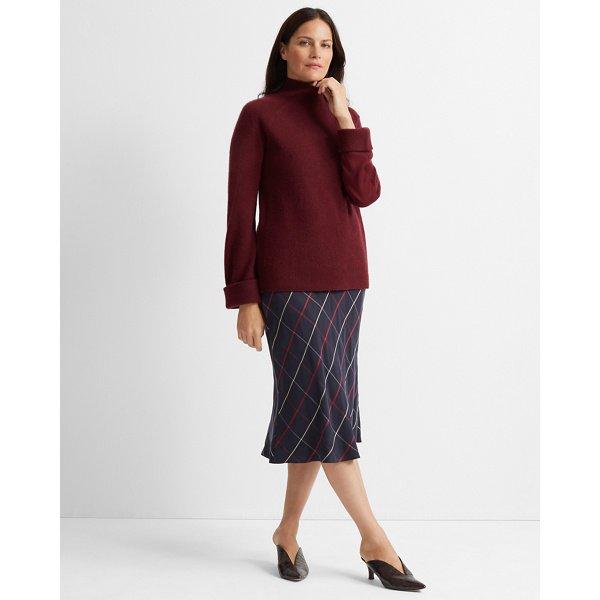 Club Monaco Navy Plaid Plaid Bias Skirt
