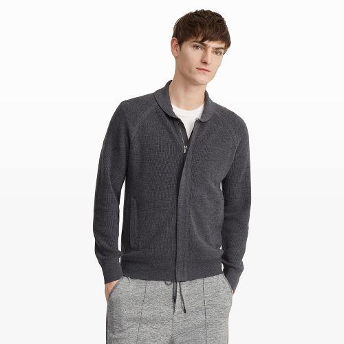 Club Monaco Color Grey Shawl Full Zip Sweater
