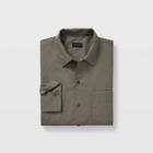 Club Monaco Green Standard Fit Solid Shirt