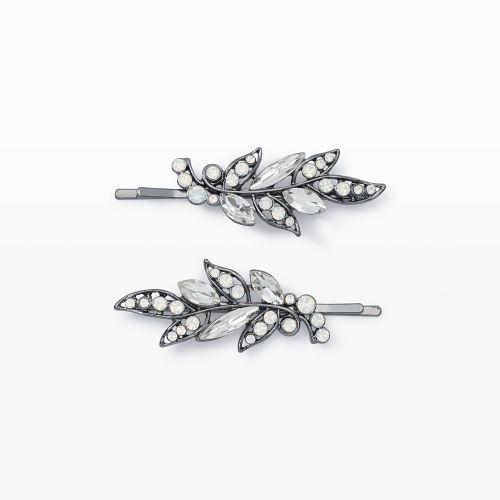 Club Monaco Color Silver Hair Flower Pin Set