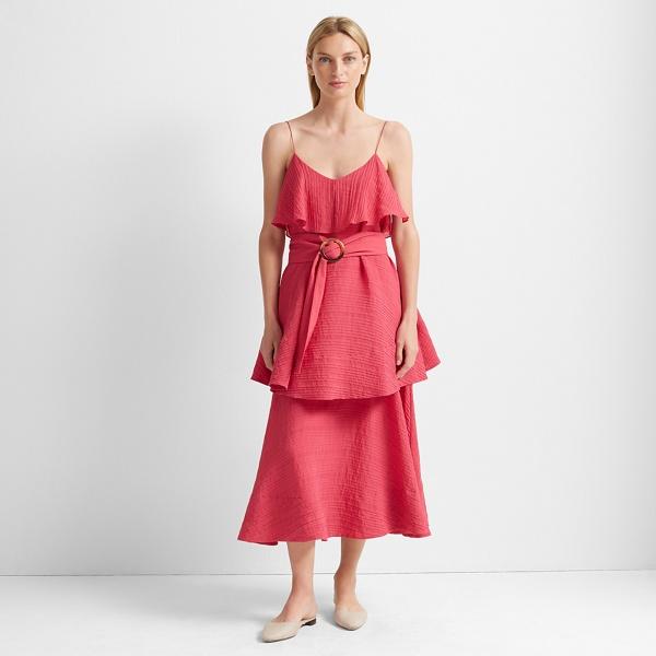 Club Monaco Bright Frambroise Tiered Maxi Dress