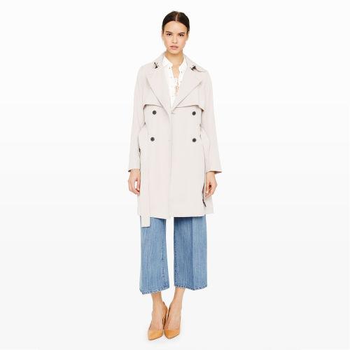 Club Monaco Color Green Rasa Soft Trench In Size S