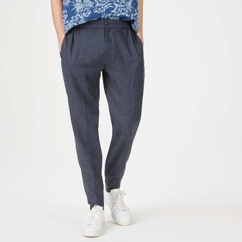 Club Monaco Color Blue Lex Linen Trouser