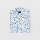 Club Monaco Color White Slim Leaf Grid Shirt