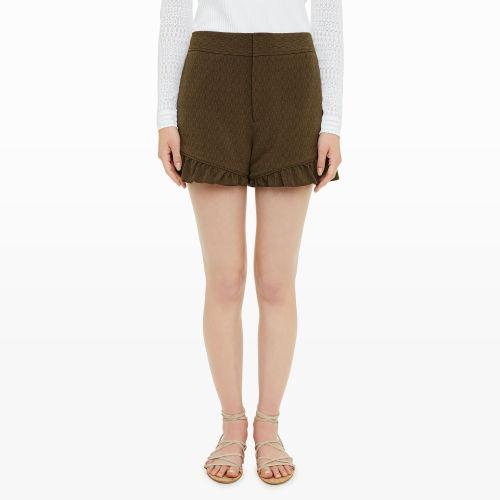 Club Monaco Color Brown Kenson Textured Shorts